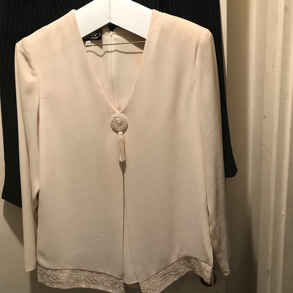 Formal wear Pantsuit.  Antique White.